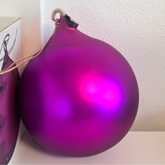 VTG DEPARTMENT 56 MERCURY FUCHSIA PINK GLASS 150MM BALL ORNAMENT W/BOX Large - Picture 9 of 15